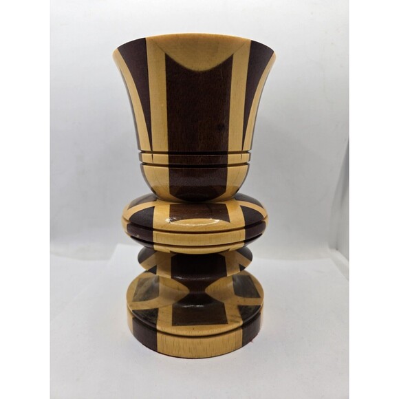 Vintage Hand Turned Wood Candle Taper Holder Gorgeous - Picture 4 of 10